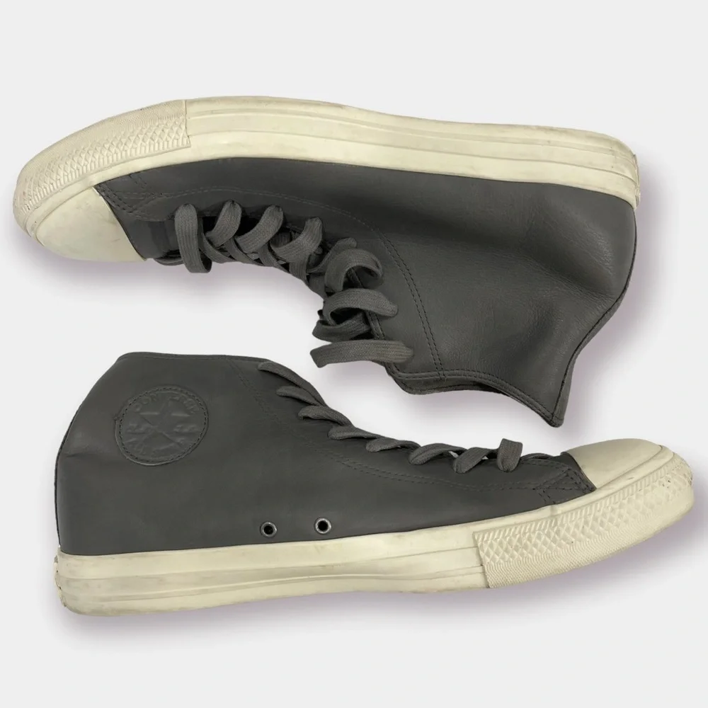 Leather Converse Chuck Taylor All Star High Tops Gray Size 11